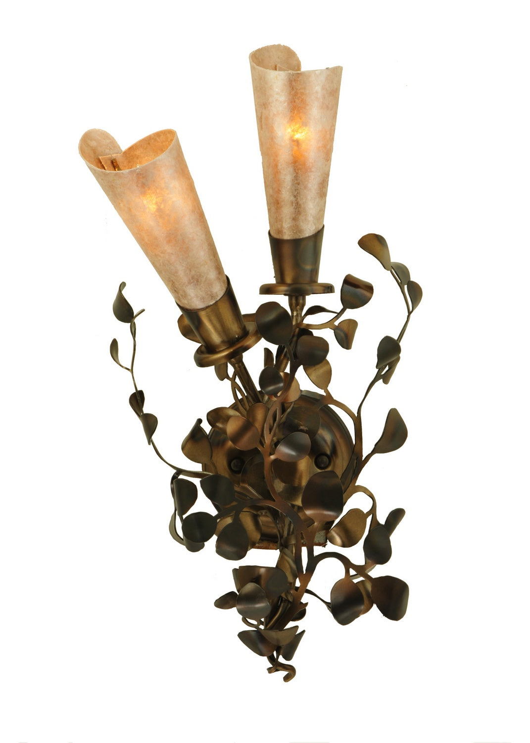 Meyda Tiffany - 134696 - Two Light Wall Sconce - Vinca Vine - Dark Burnished Antique Copper