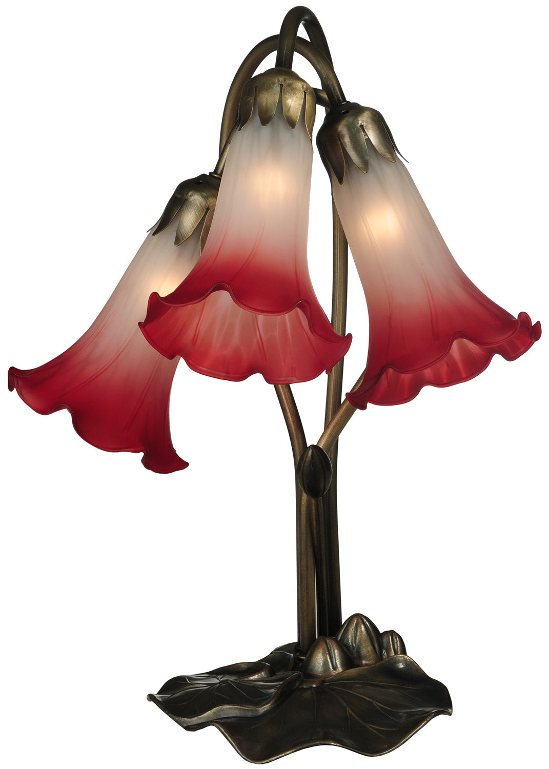 Meyda Tiffany - 13593 - Three Light Accent Lamp - Pink/White - Mahogany Bronze