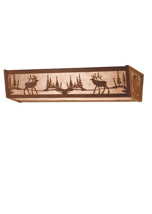 Meyda Tiffany - 81148 - Four Light Vanity - Elk At Lake - Rust