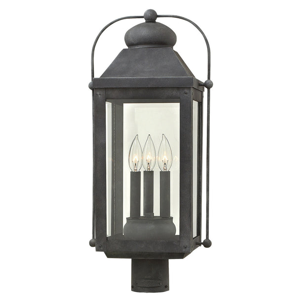 Hinkley - 1851DZ - LED Post Top or Pier Mount Lantern - Anchorage - Aged Zinc