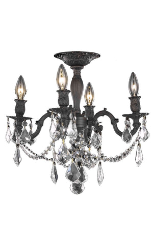 Elegant Lighting - 9204F17DB/RC - Four Light Flush Mount - Rosalia - Dark Bronze