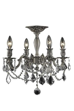 Elegant Lighting - 9204F17PW/RC - Four Light Flush Mount - Rosalia - Pewter