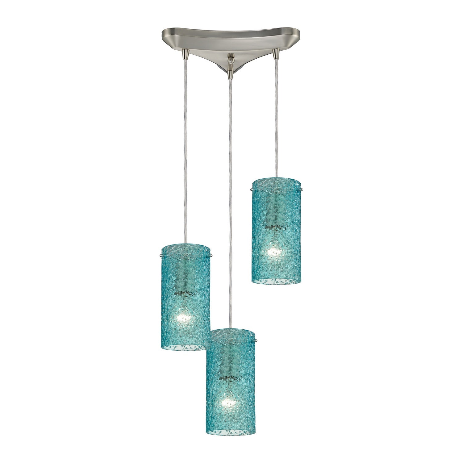 ELK Home - 10242/3AQ - Three Light Pendant - Ice Fragments - Satin Nickel