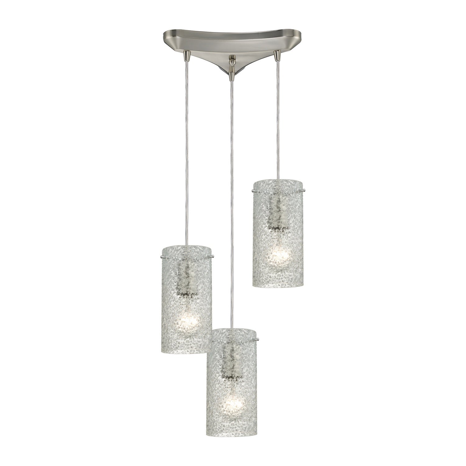 ELK Home - 10242/3CL - Three Light Pendant - Ice Fragments - Satin Nickel