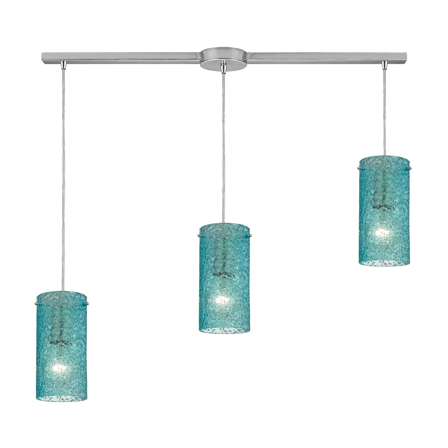 ELK Home - 10242/3L-AQ - Three Light Pendant - Ice Fragments - Satin Nickel