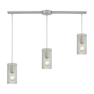 ELK Home - 10242/3L-CL - Three Light Pendant - Ice Fragments - Satin Nickel