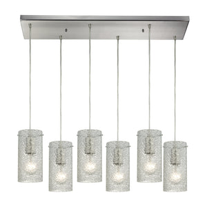 ELK Home - 10242/6RC-CL - Six Light Pendant - Ice Fragments - Satin Nickel