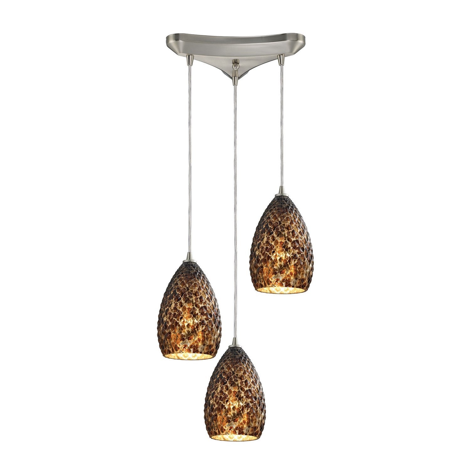 ELK Home - 10253/3BC - Three Light Pendant - Geval - Satin Nickel