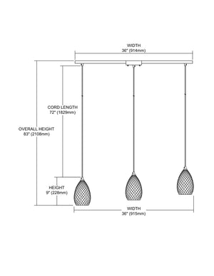 ELK Home - 10253/3L-BC - Three Light Pendant - Geval - Satin Nickel