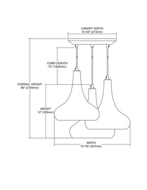 ELK Home - 10422/3 - Three Light Pendant - Orbital - Polished Chrome