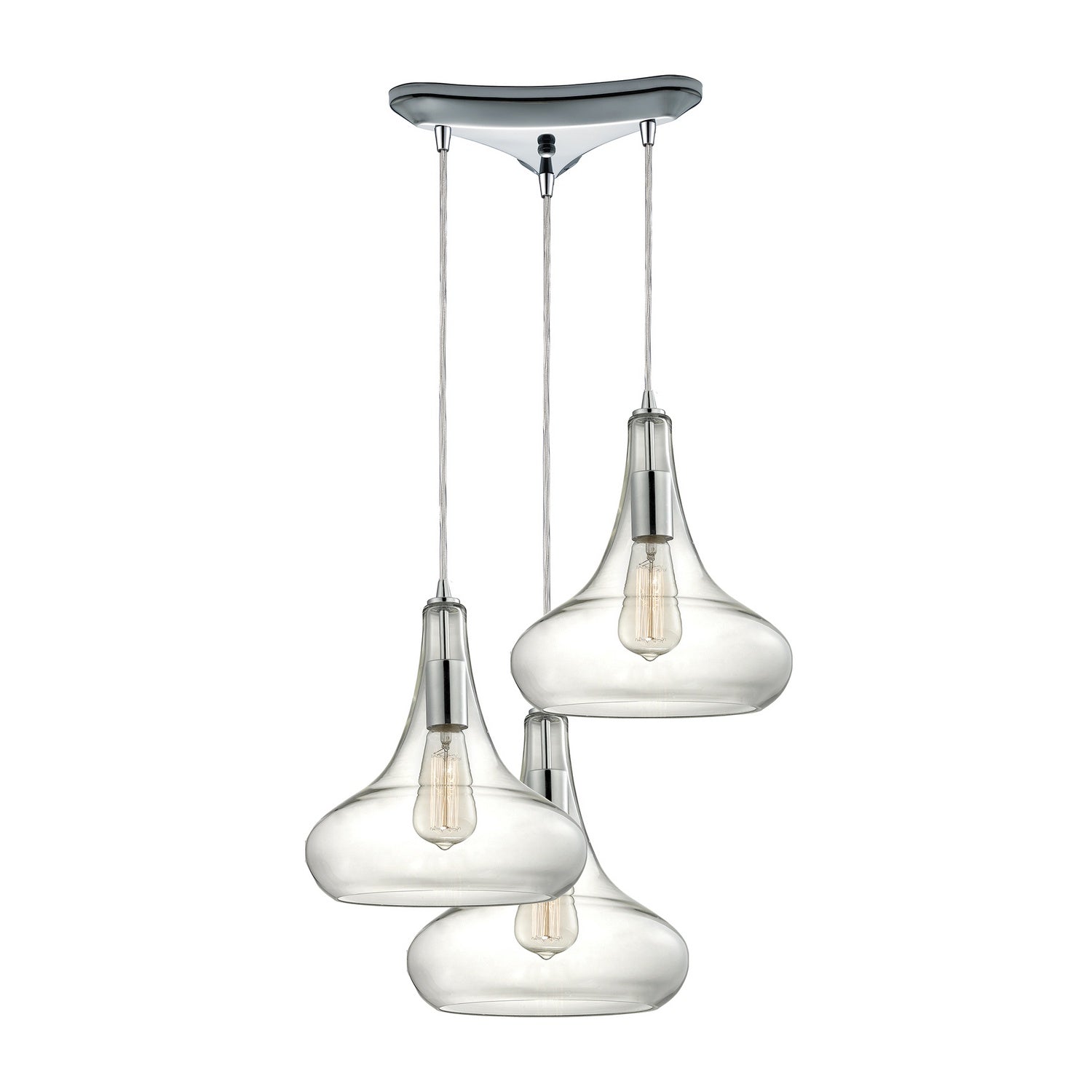 ELK Home - 10422/3 - Three Light Pendant - Orbital - Polished Chrome