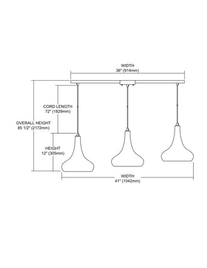 ELK Home - 10422/3L - Three Light Pendant - Orbital - Polished Chrome