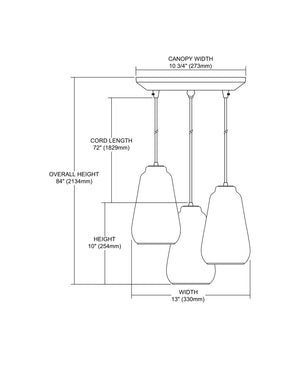 ELK Home - 10423/3 - Three Light Pendant - Orbital - Polished Chrome