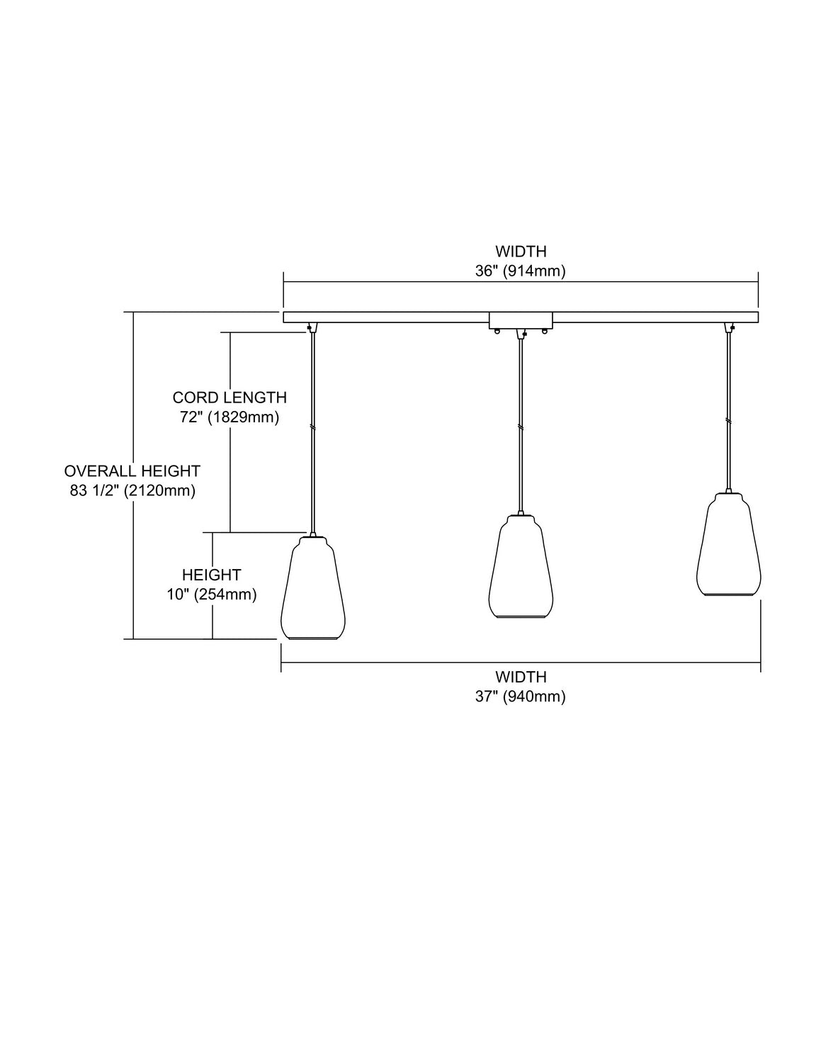 ELK Home - 10423/3L - Three Light Pendant - Orbital - Polished Chrome