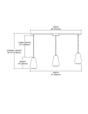 ELK Home - 10423/3L - Three Light Pendant - Orbital - Polished Chrome