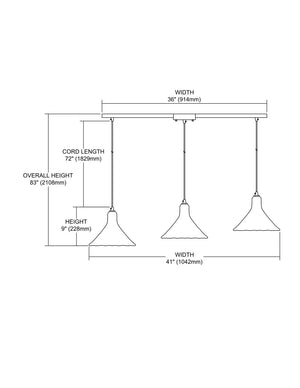 ELK Home - 10435/3L - Three Light Pendant - Hand Formed Glass - Oil Rubbed Bronze