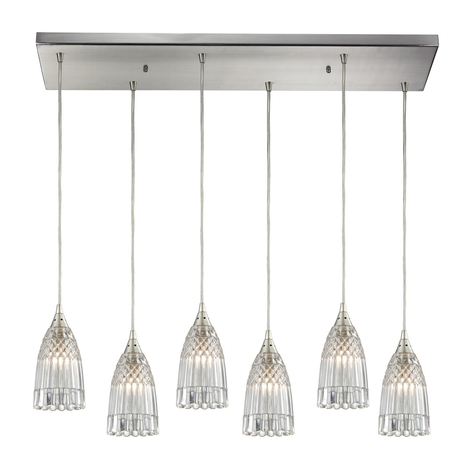 ELK Home - 10458/6RC - Six Light Pendant - Kersey - Satin Nickel