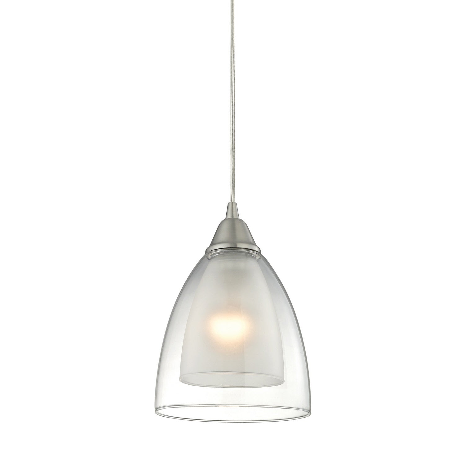 ELK Home - 10464/1 - One Light Mini Pendant - Layers - Satin Nickel