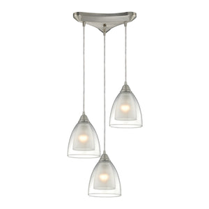 ELK Home - 10464/3 - Three Light Pendant - Layers - Satin Nickel