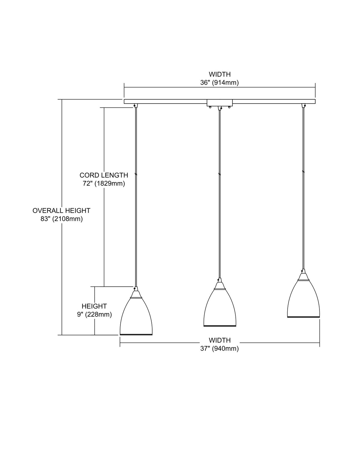 ELK Home - 10464/3L - Three Light Pendant - Layers - Satin Nickel