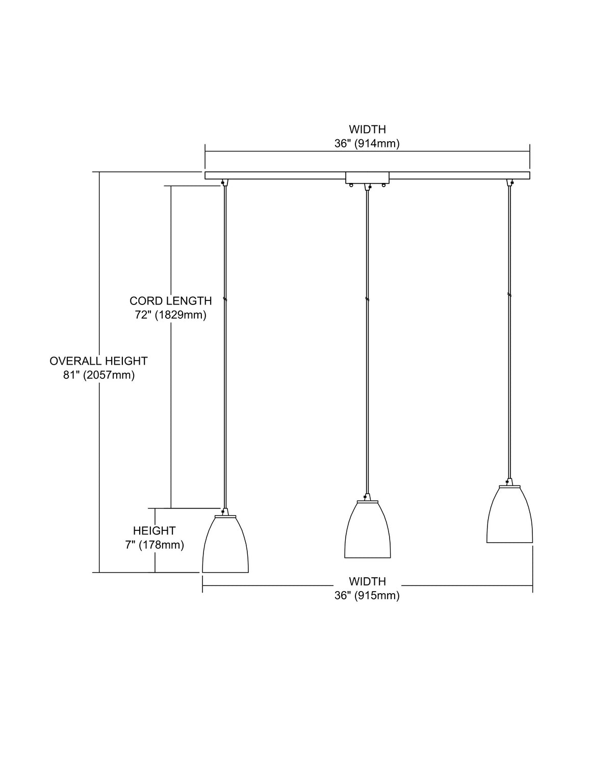 ELK Home - 10465/3L-BRF - Three Light Pendant - Fissure - Satin Nickel