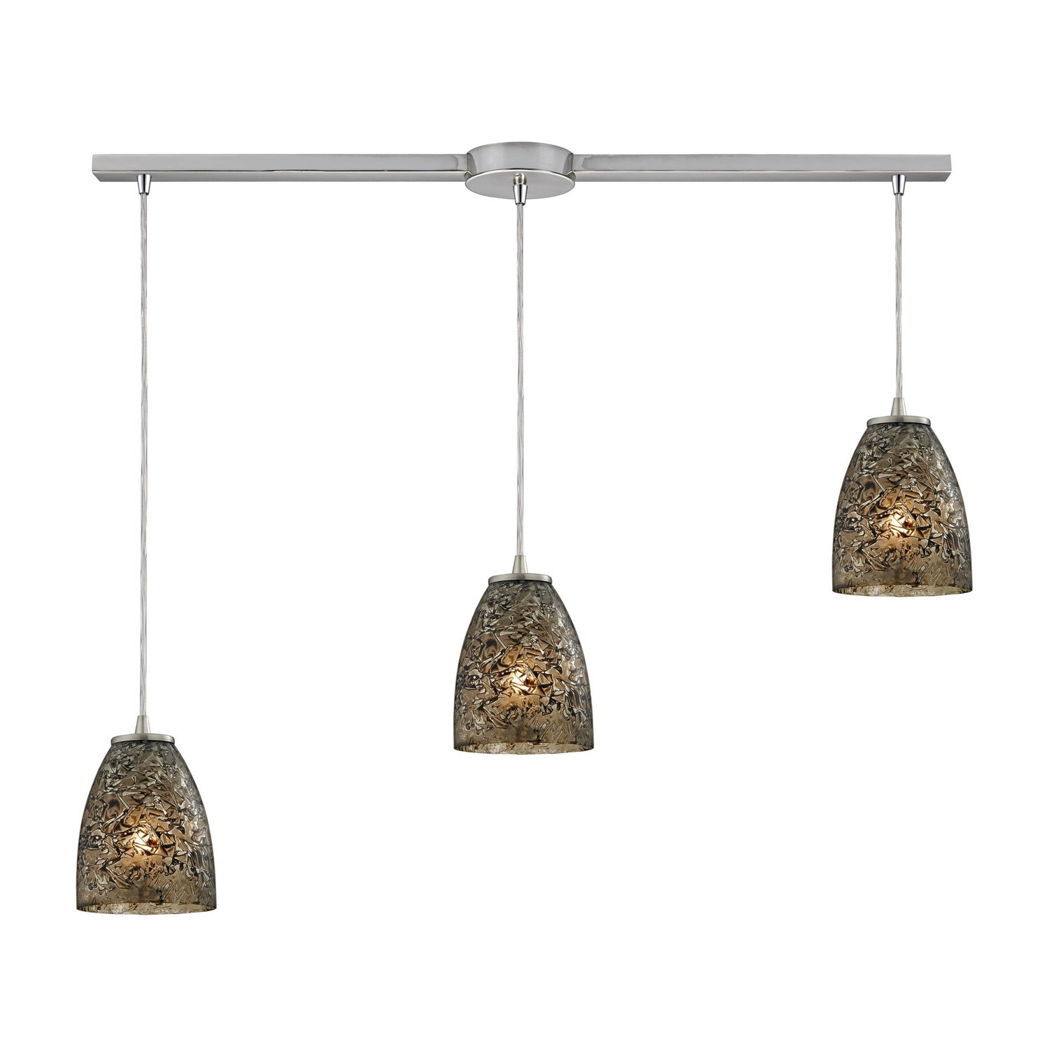 ELK Home - 10465/3L-BRF - Three Light Pendant - Fissure - Satin Nickel