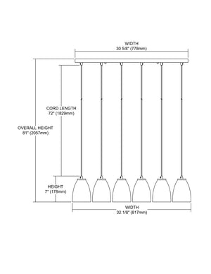 ELK Home - 10465/6RC-BRF - Six Light Pendant - Fissure - Satin Nickel