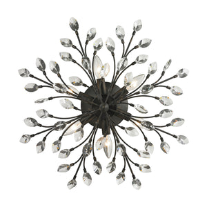 ELK Home - 11772/6 - Six Light Semi Flush Mount - Crystal Branches - Burnt Bronze