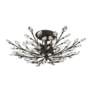 ELK Home - 11772/6 - Six Light Semi Flush Mount - Crystal Branches - Burnt Bronze