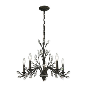 ELK Home - 11775/5 - Five Light Chandelier - Crystal Branches - Burnt Bronze