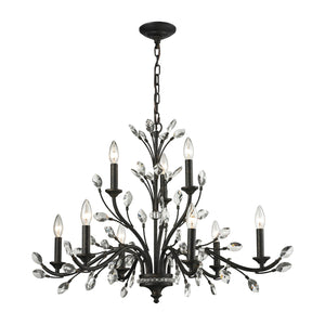 ELK Home - 11776/6+3 - Nine Light Chandelier - Crystal Branches - Burnt Bronze