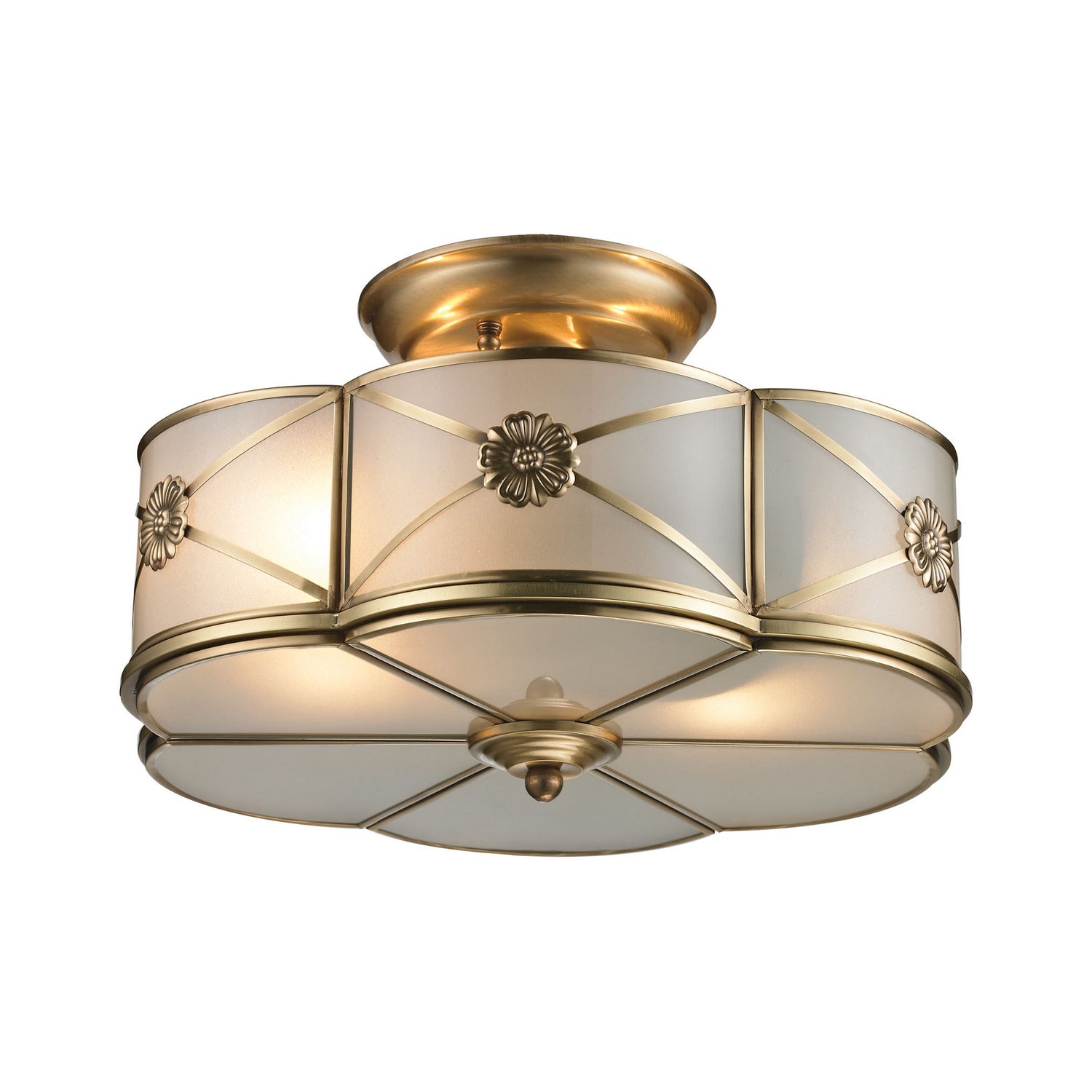 ELK Home - 22002/2 - Two Light Semi Flush Mount - Preston - Brushed Brass