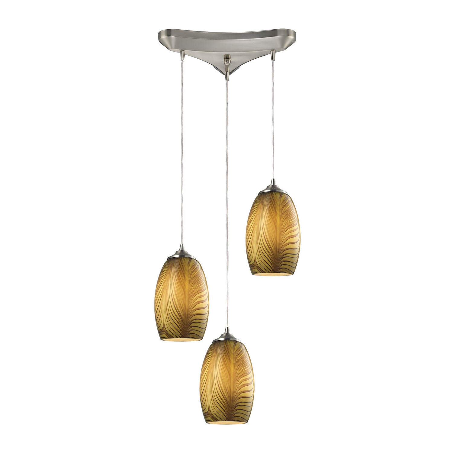 ELK Home - 31630/3 - Three Light Pendant - Tidewaters - Satin Nickel