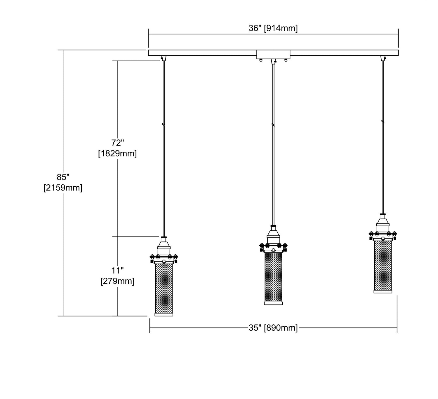 ELK Home - 66315/3L - Three Light Pendant - Fulton - Polished Chrome