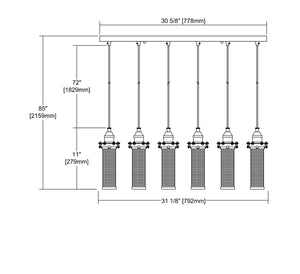 ELK Home - 66315/6RC - Six Light Pendant - Fulton - Polished Chrome