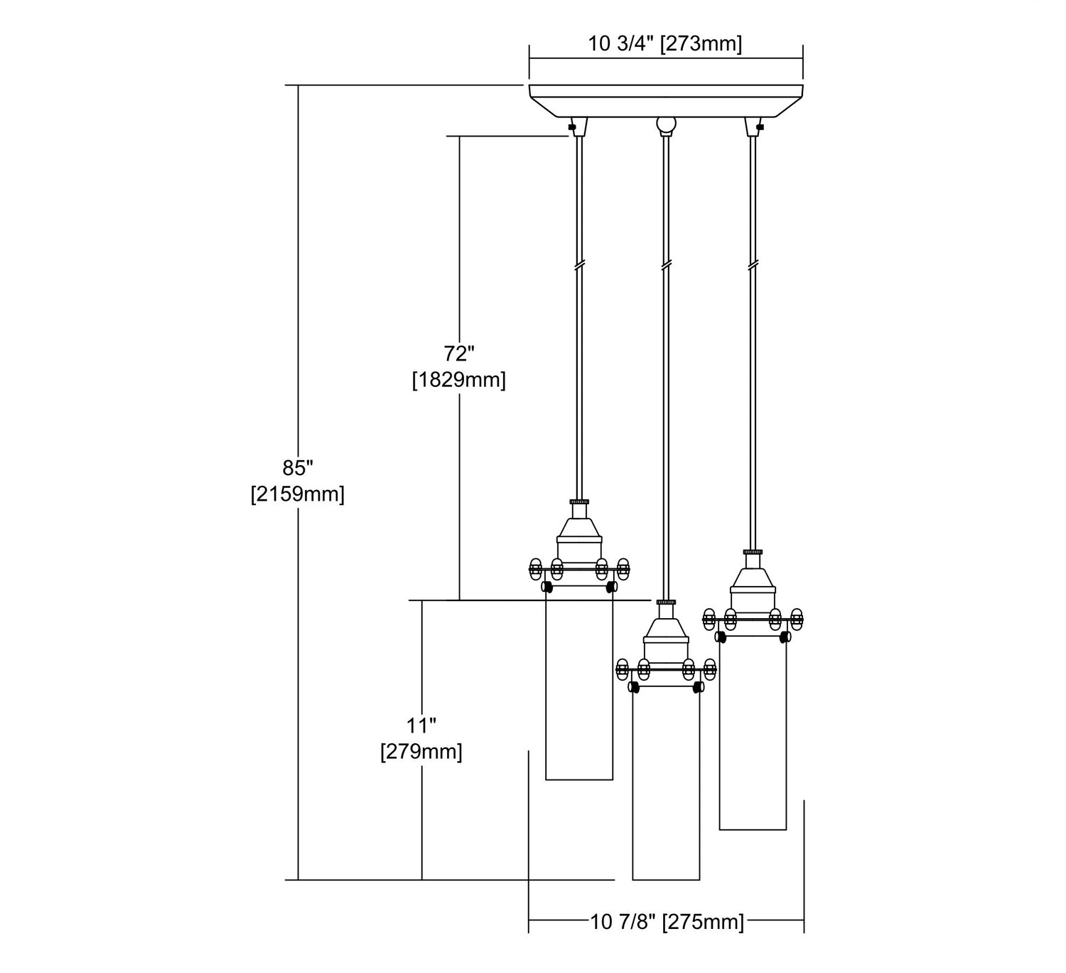 ELK Home - 66326/3 - Three Light Pendant - Fulton - Oil Rubbed Bronze