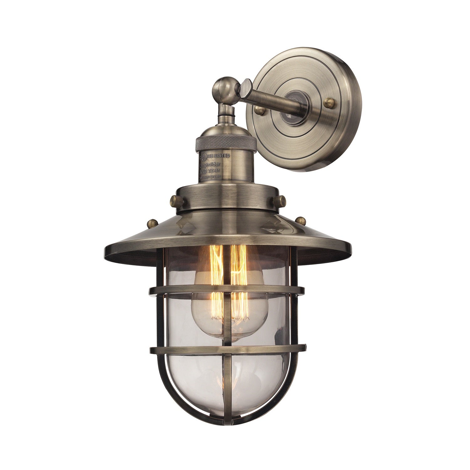 ELK Home - 66376/1 - One Light Wall Sconce - Seaport - Antique Brass