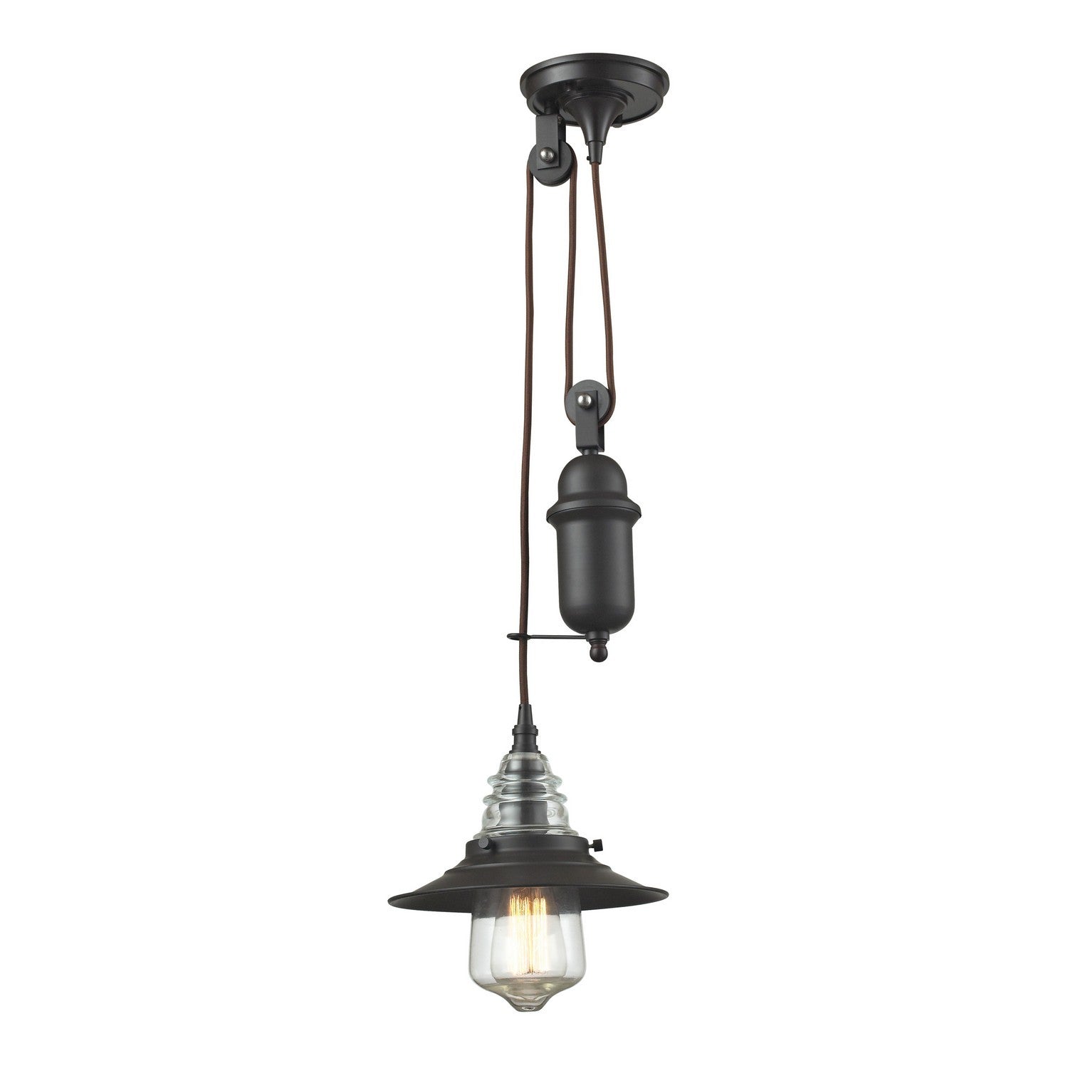 ELK Home - 66843-1 - One Light Mini Pendant - Insulator Glass - Oil Rubbed Bronze