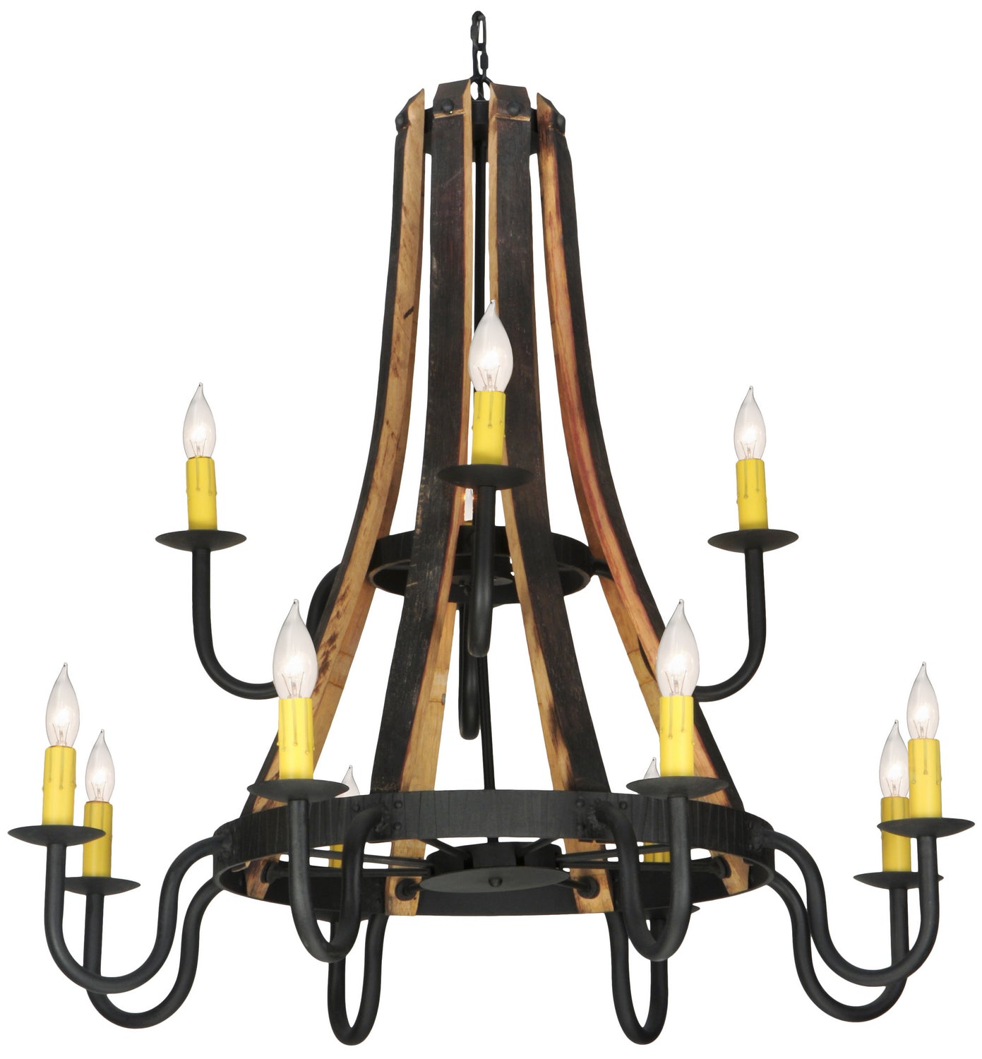 Meyda Tiffany - 136568 - 12 Light Chandelier - Barrel Stave - Wrought Iron