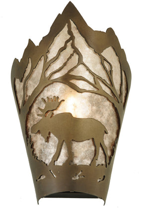 Meyda Tiffany - 136674 - One Light Wall Sconce - Moose At Dawn - Antique Copper