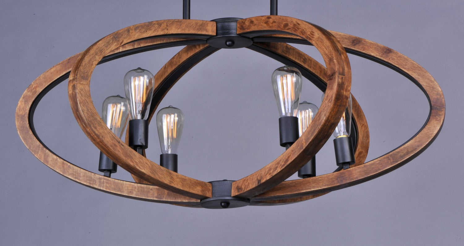 Maxim - 20915APAR - Six Light Pendant - Bodega Bay - Anthracite