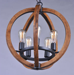 Maxim - 20917APAR - Five Light Chandelier - Bodega Bay - Anthracite