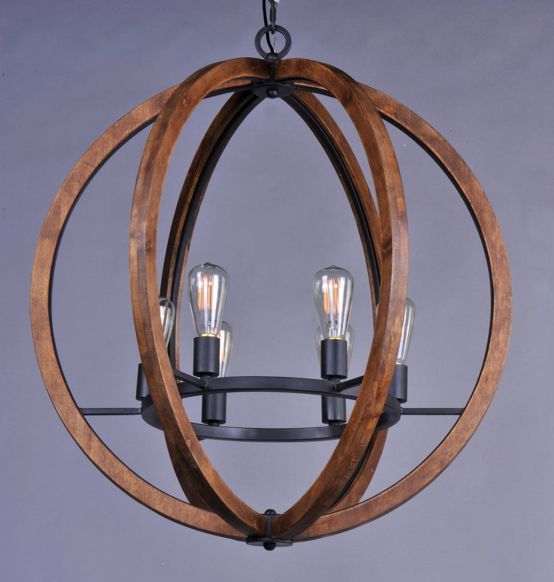 Maxim - 20918APAR - Six Light Chandelier - Bodega Bay - Anthracite