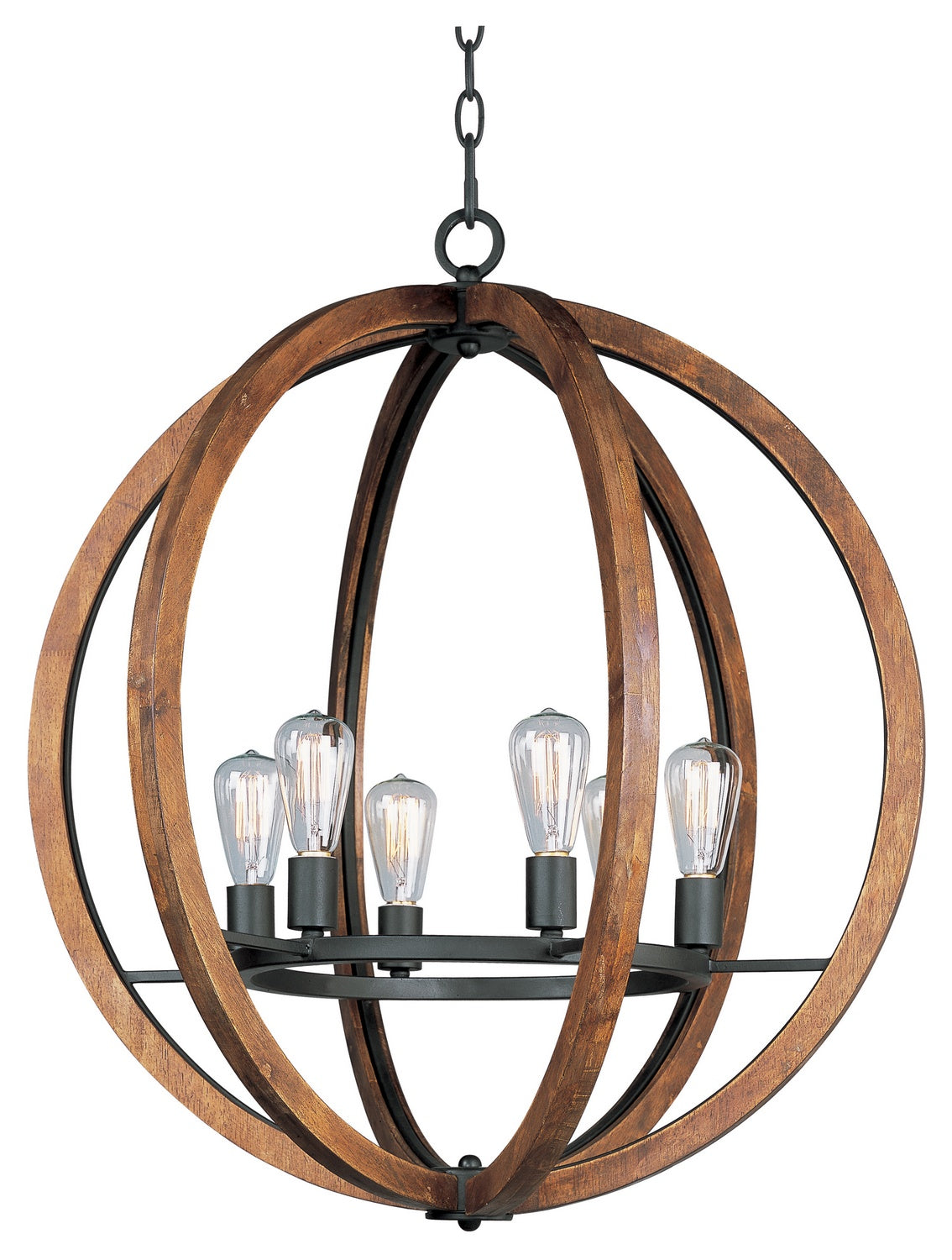 Maxim - 20918APAR - Six Light Chandelier - Bodega Bay - Anthracite