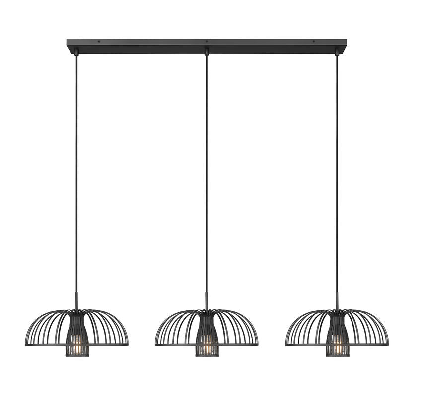 Z-Lite - 623P16-3L-MB - Three Light Linear Chandelier - Valencia - Matte Black