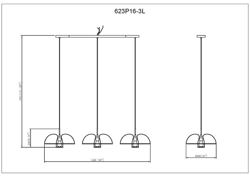 Z-Lite - 623P16-3L-MGLD - Three Light Linear Chandelier - Valencia - Modern Gold
