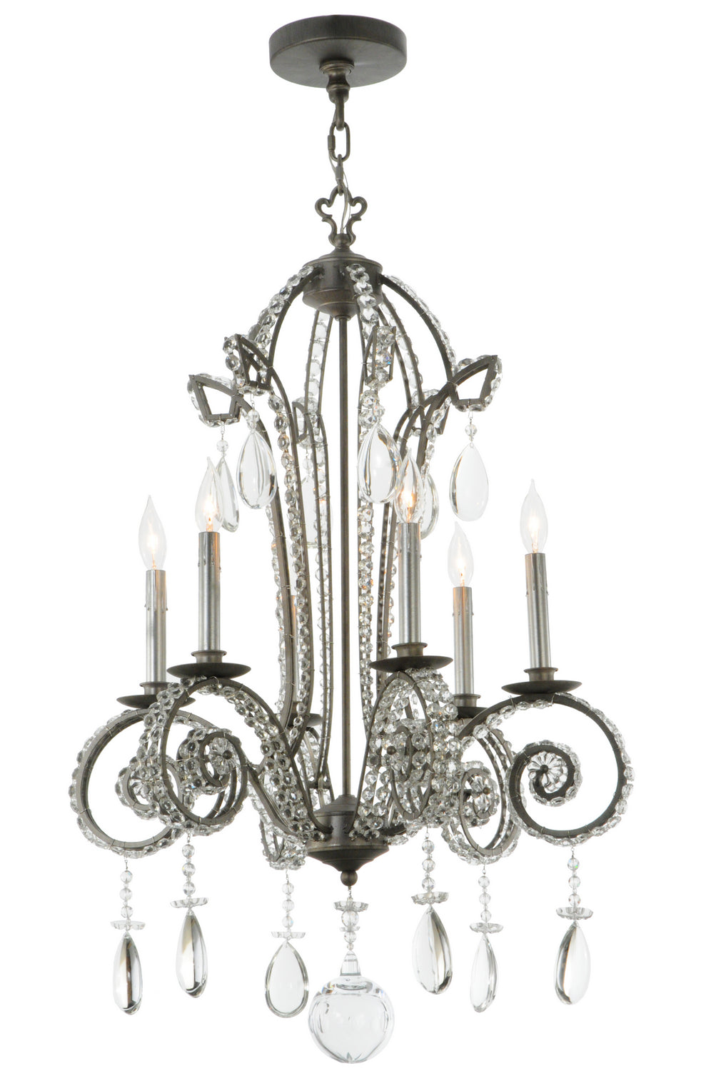 Meyda Tiffany - 137321 - Six Light Chandelier - Lucerne - Iron Ore