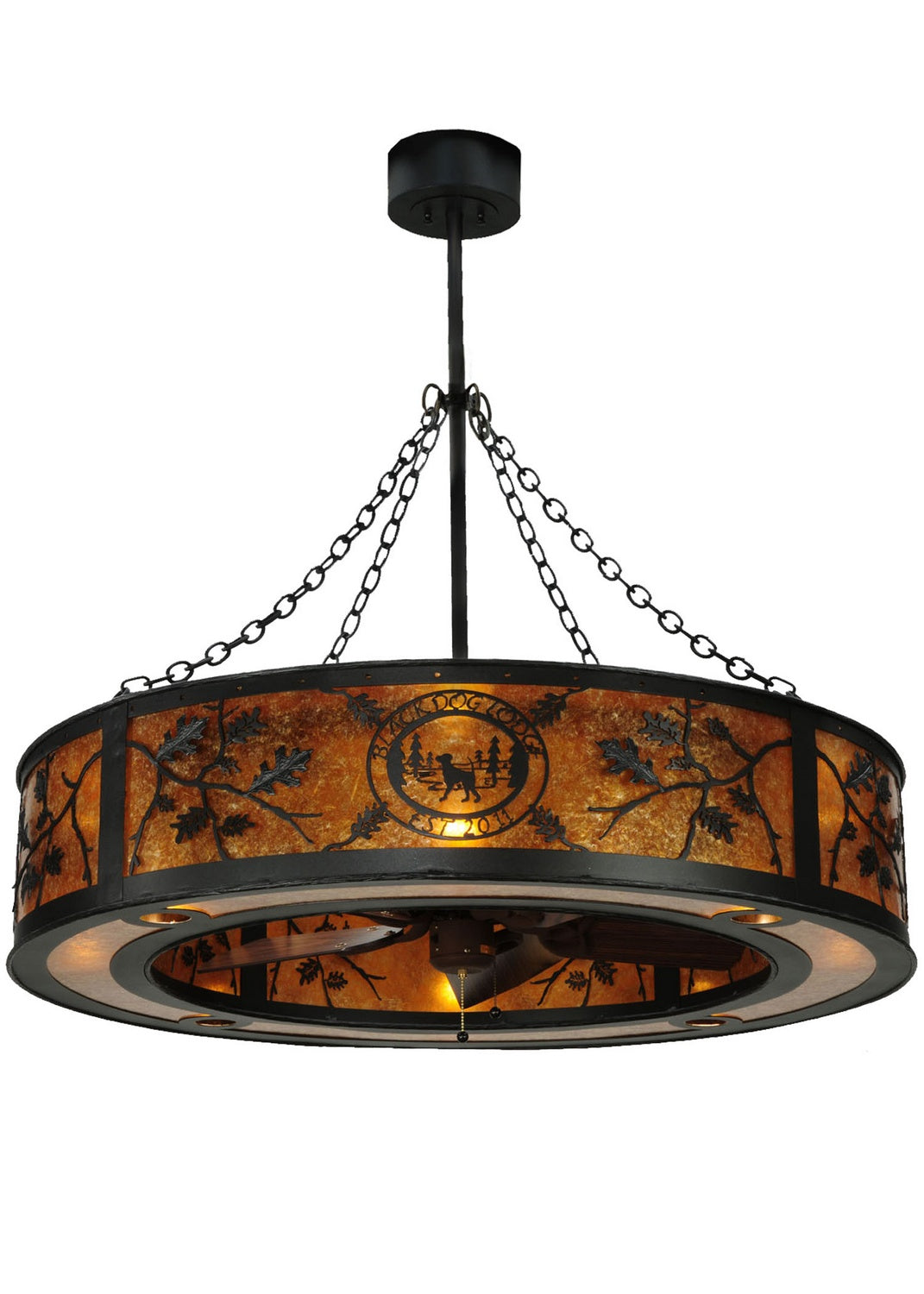 Meyda Tiffany - 137949 - Eight Light Chandel-Air - Personalized - Black/Amber Mica