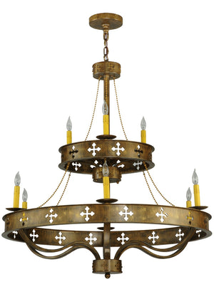 Meyda Tiffany - 137956 - Nine Light Chandelier - Byzantine - Brushed Gold