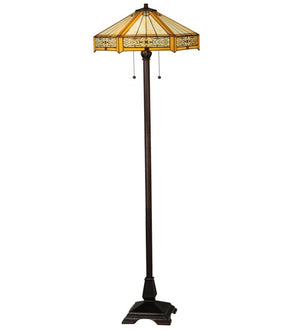 Meyda Tiffany - 138114 - Two Light Floor Lamp - Peaches - Mahogany Bronze